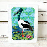 Mini Woodblock - Jabiru