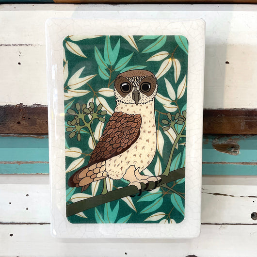 Maxi Woodblock - Boobook Owl