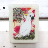 Mini Woodblock - Sulphur Crested Cockatoo