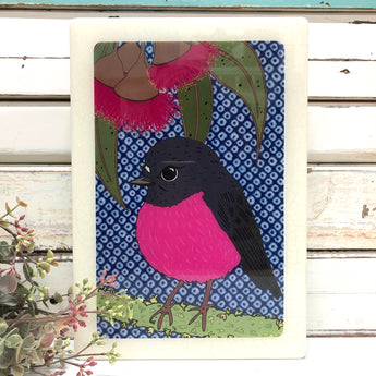 Maxi Woodblock - Pink Robin